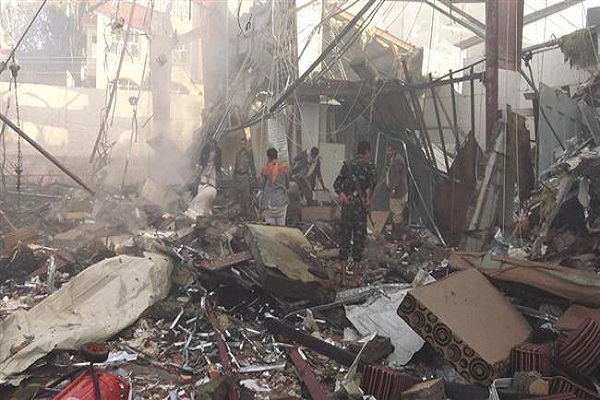 140 Civilians Killed in Saudi Airstrikes on Funeral Ceremony in Sana’a 140 Civilians Killed in Saudi Airstrikes on Funeral Ceremony in Sana’a