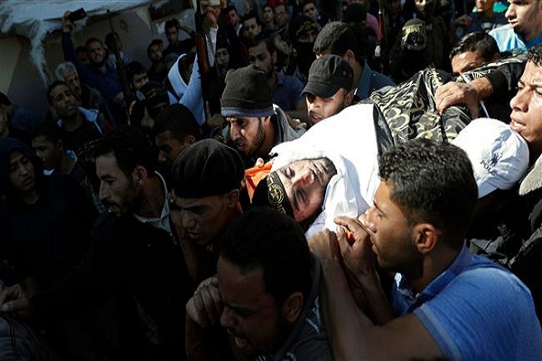 Funeral Held in Gaza for Victims of Zionist Regime's Tunnel Attack