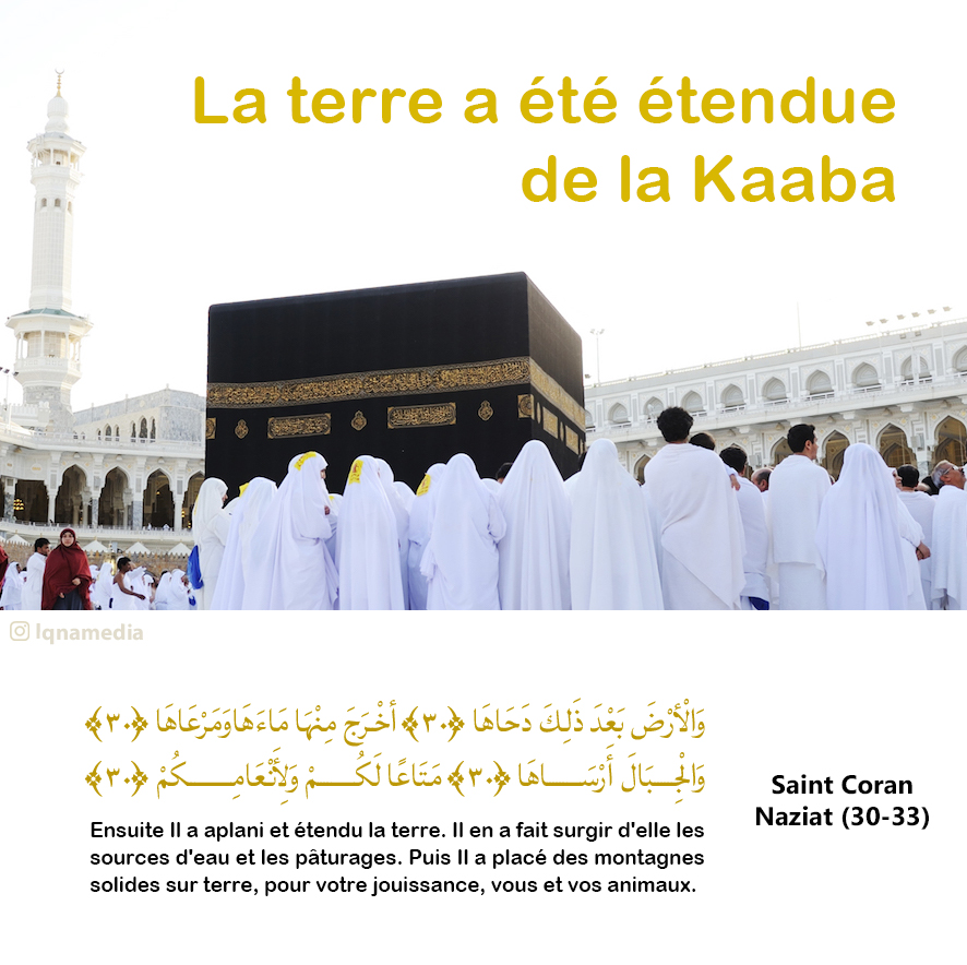 La terre a été étendue de la Kaaba