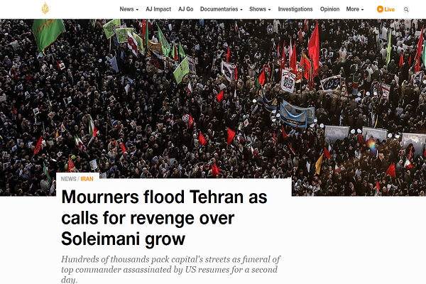 Widespread Coverage of Gen. Soleimani Funeral in World Media