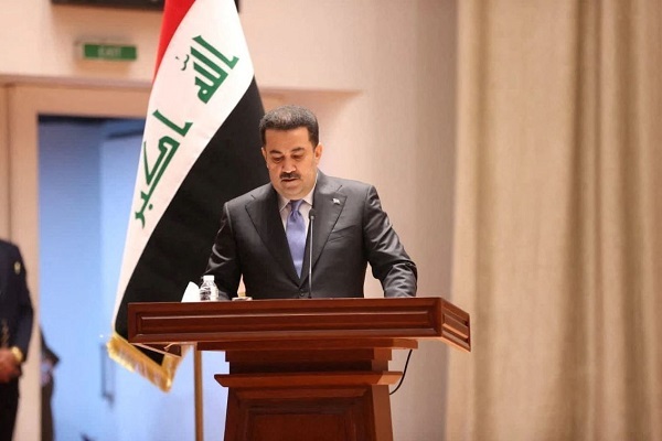 Iraqi Prime Minister-designate Mohammed Shia al-Sudani speaks during a vote in Sudani's cabinet at the parliament in Baghdad, Iraq, October 27, 2022.