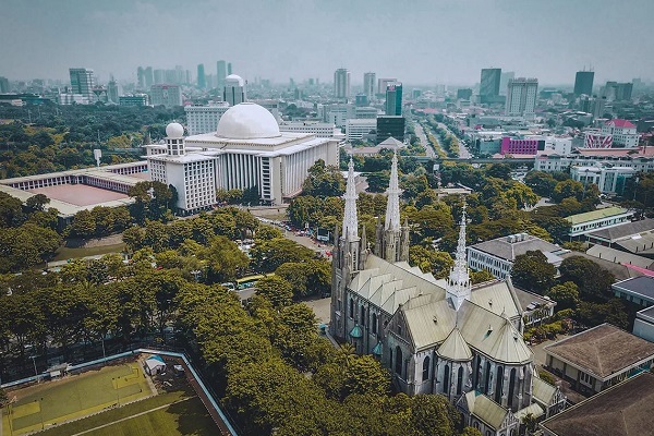 File photo shows Jakarata’s grand Istiqlal Mosque which was built close to the old Catholic Church in a manifestation of religious tolerance in Muslim-majority Indonesia.