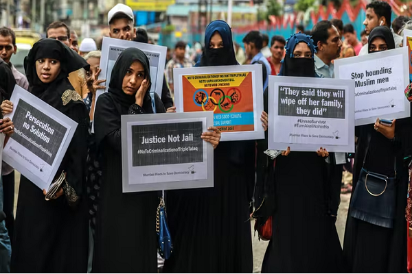 Muslim women protest against anti-Muslim law in India