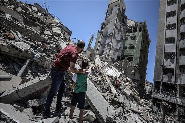 Gaza buildings destroyed in Israeli aggression