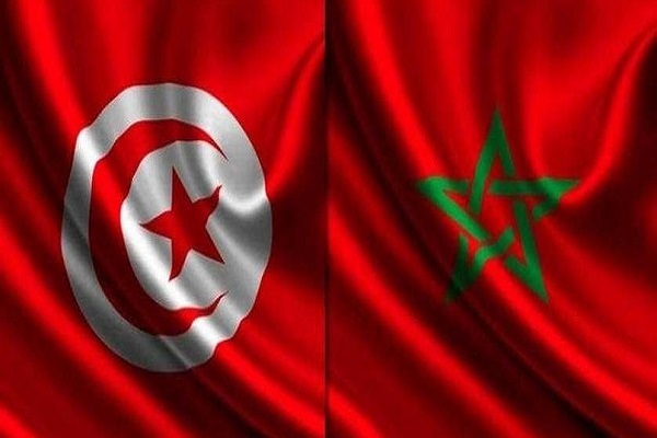 Flags of Tunisia and Morocco