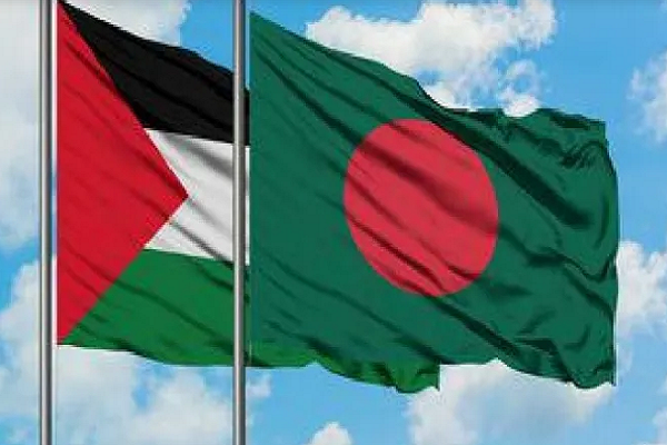 Flags of Bangladesh and Palestine