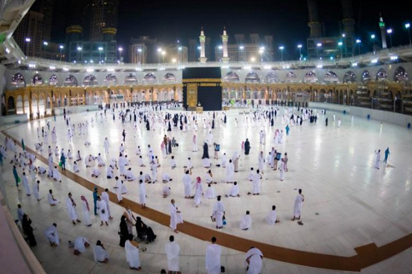 Pilgrims at Mecca Grand Mosque