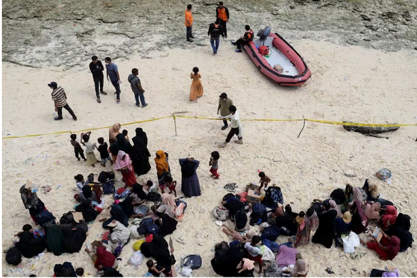 Rohingya refugees arriving in Indonesia