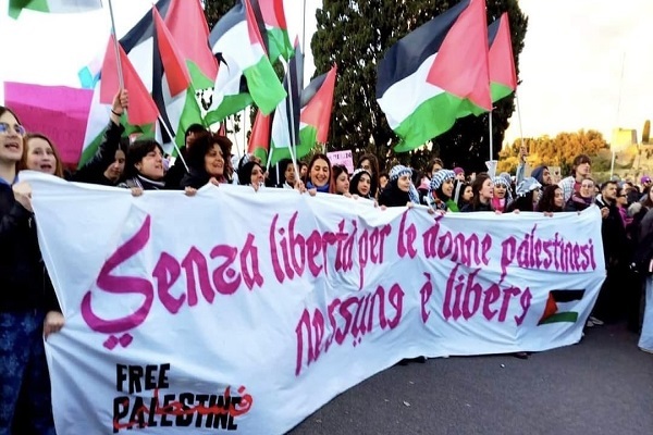 A rally in Italy in solidarity with Palestinian people