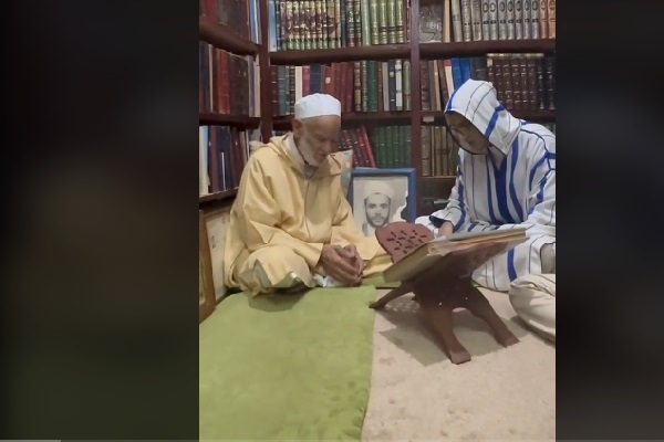 Moroccan qari Jafar al-Saadi and his teacher