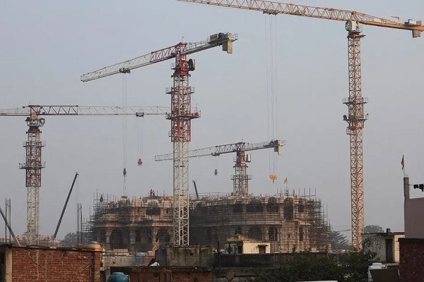 A view of the construction site of Hindu Ram Temple is seen in Ayodhya, India, on November 22, 2023. (Reuters)