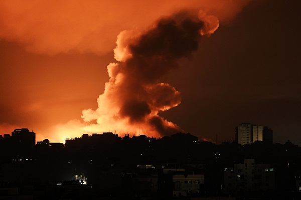 An Israeli airstrike on Gaza