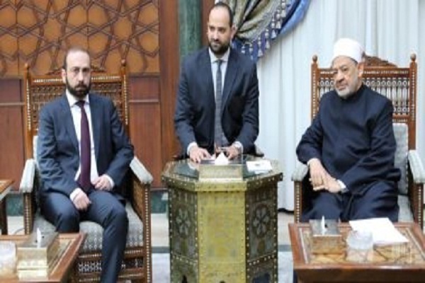 Al-Azhar chief, Armenian FM meet in Cairo