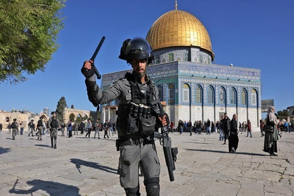 Israeli regime forces at Al-Aqsa Mosque
