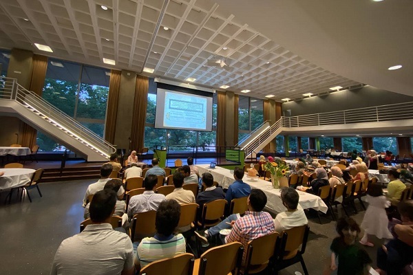 Photo shows people attending Eid al-Ghadir celebrations at MIT Stratton Student Center on July 17, 2022. (File photo by Zekr)