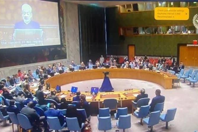 Al-Azhar chief Sheikh Ahmed al-Tayeb addressing UNSC