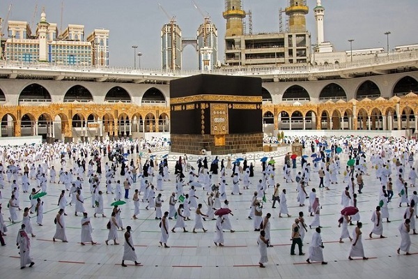 Pilgrims at Mecca Grand Mosque