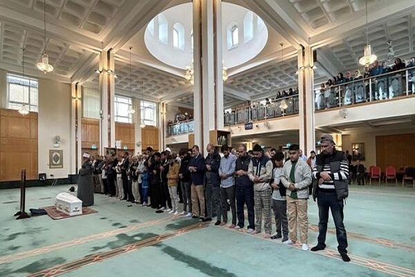 Prayer service for a Muslim at the Islamic Cultural Center in Dublin