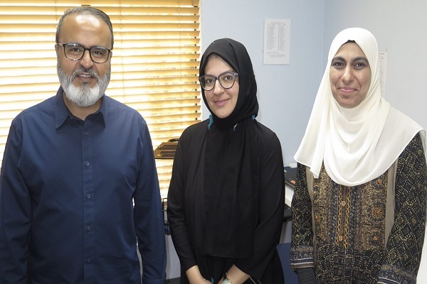 Medical Director Dr. Farooq Taj, volunteer medical student Javaria Zafar and Chief Operating Officer Rakshinda Fiaz of the MASS Clinic