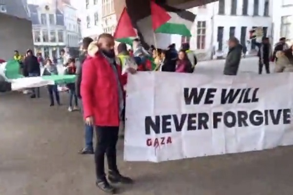People in Belgium Stage Rally in Solidarity with Gaza  
