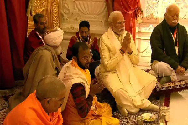 India PM Modi inaugurated Hindu temple on razed Babri mosque site