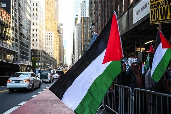 A pro-Palestine rally in the US