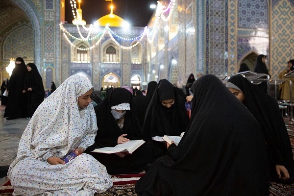 Worshippers observing Itikaf at Imam Reza (AS) holy shrine