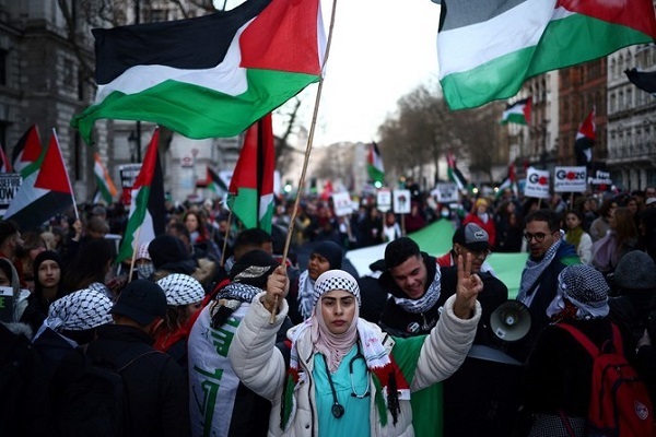 Rally held in London in support of Palestine