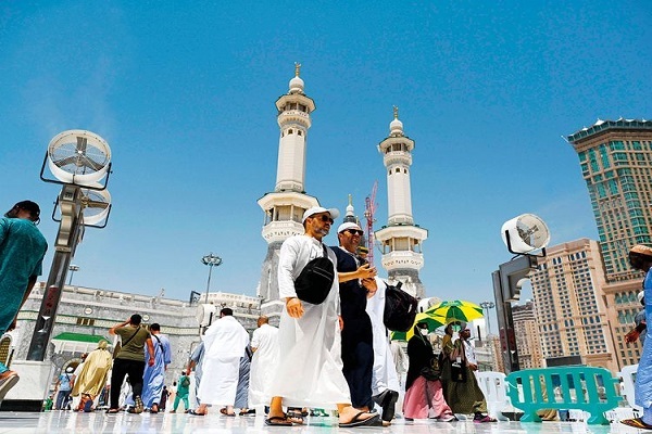 Pilgrims in the holy city of Mecca