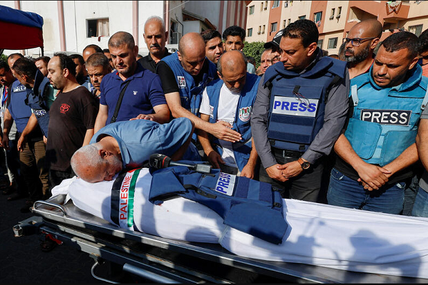 Funeral for a journalist killed by Israeli regime forces in Gaza