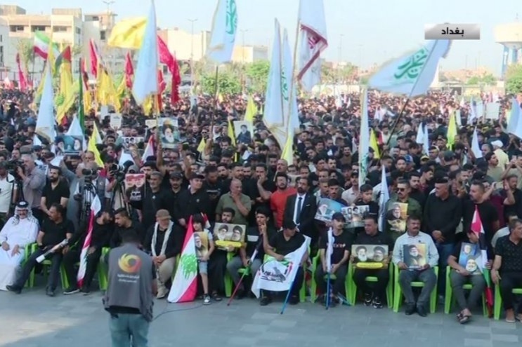 Iraqis rallied in Baghdad on October 11, 2024, in condemnation of the Zionist regime’s aggression on the Gaza Strip and Lebanon.