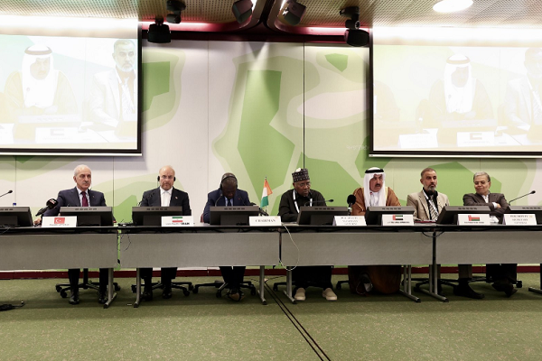 Participants in a meeting in Geneva of the Parliamentary Union of the Organization of Islamic Cooperation (PUIC) on October 13, 2024.