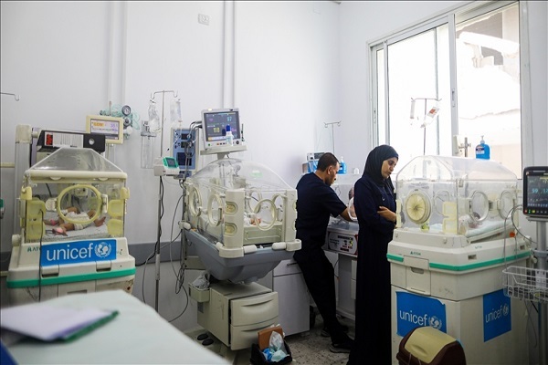 Newborn babies at a hospital in Gaza