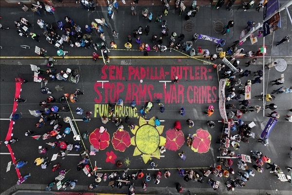 A pro-Palestine demonstration in San Francisco on November 11, 2024