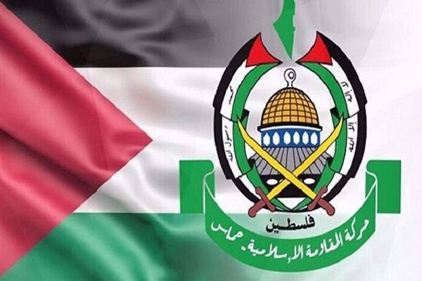 Flags of Palestine and Hamas resistance movement