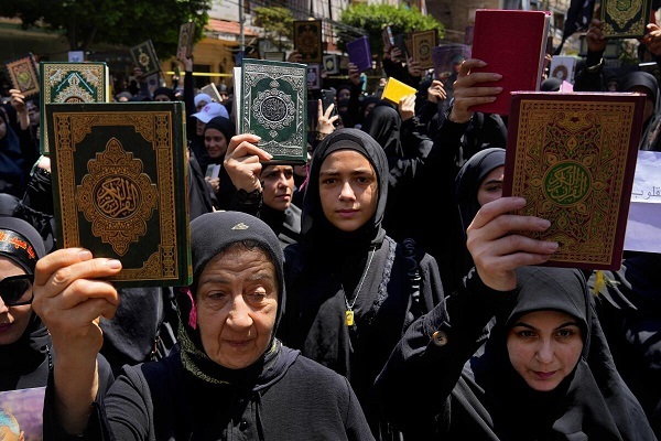 A rally against desecration of the Holy Quran