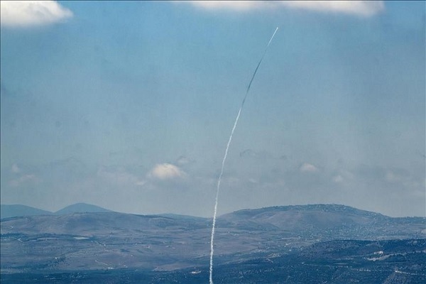 A Hezbollah missile attack on northern occupied Palestine