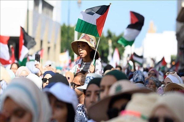 A pro-Palestine rally in Morocco