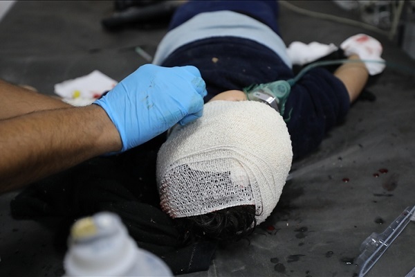 Gaza children under Israeli attack