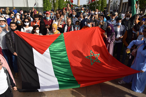 A rally in Morocco in solidarity with Palestine