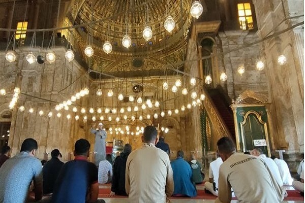 Worshippers at a mosque in Egypt