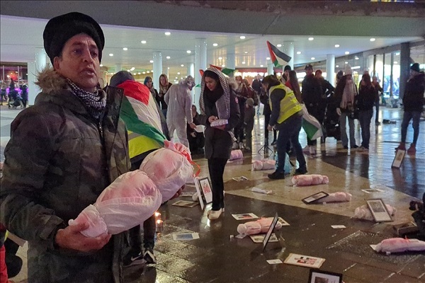 Demonstrators stage rally in Stockholm to remember slain children in Gaza