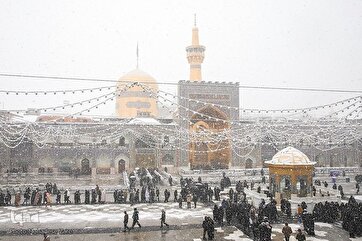Imam Reza Holy Shrine Covered in Snow