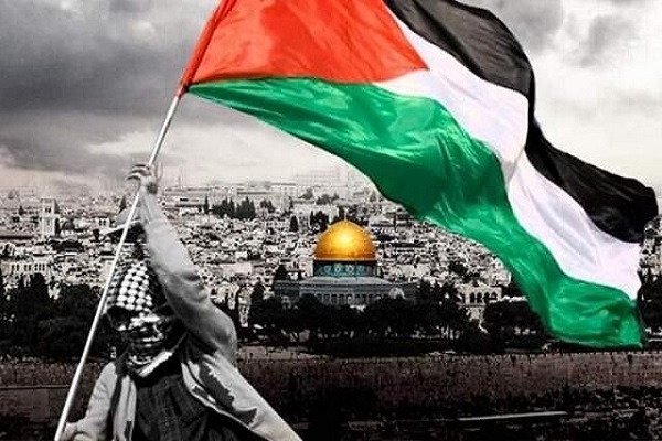 Palestinian flag and Al-Aqsa Mosque