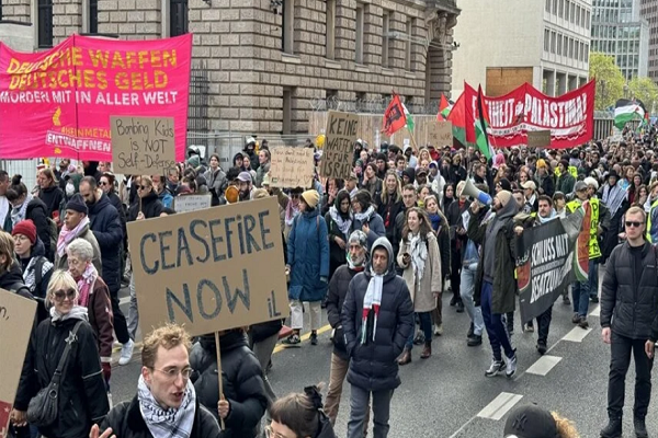 A pro-Palestine rally in Berlin