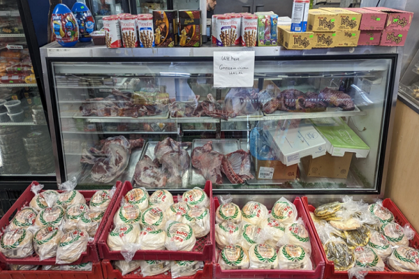 Inside the Olive Cafe Halal Market in Kansas City where fresh halal meats are on display for the thousands of customers who frequent the store during the month of Ramadan