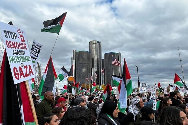 A rally held in Michigan to call for end to Gaza genocide