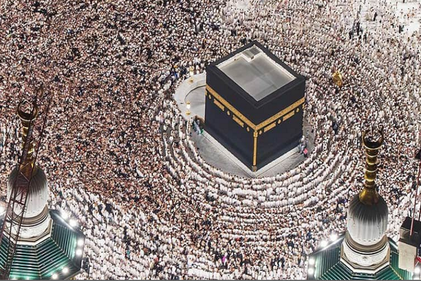 Pilgrims at Mecca Grand Mosque