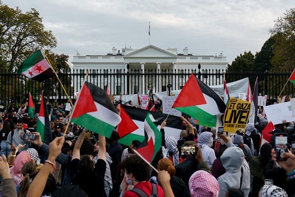 Americans rally in Washington, DC, to denounce US support for Israeli war on Gazaa