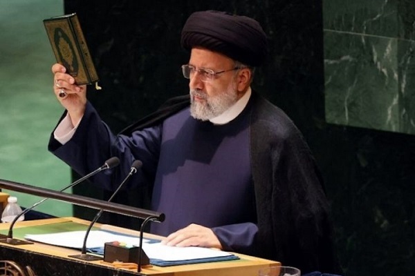 Iranian President Ebrahim Raisi addressing the UN General Assembly in New York